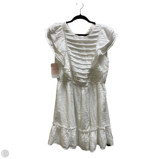 Dress Casual Short By Peach Love Cream California In White, Size: L
