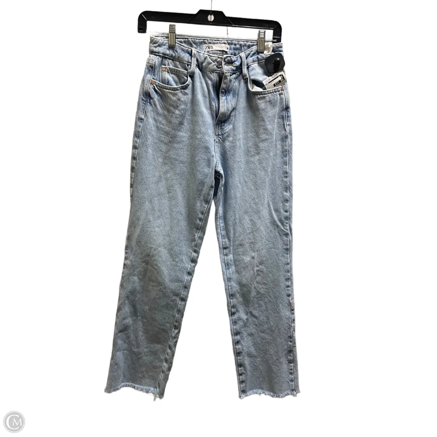 Jeans Straight By Zara In Blue Denim, Size: 2