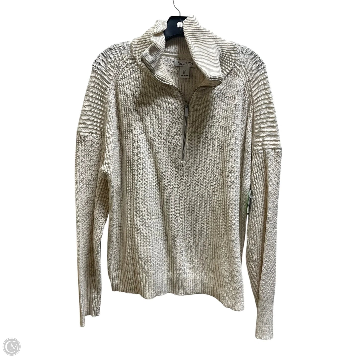 Sweatshirt Collar By Rachel Zoe In Cream, Size: L