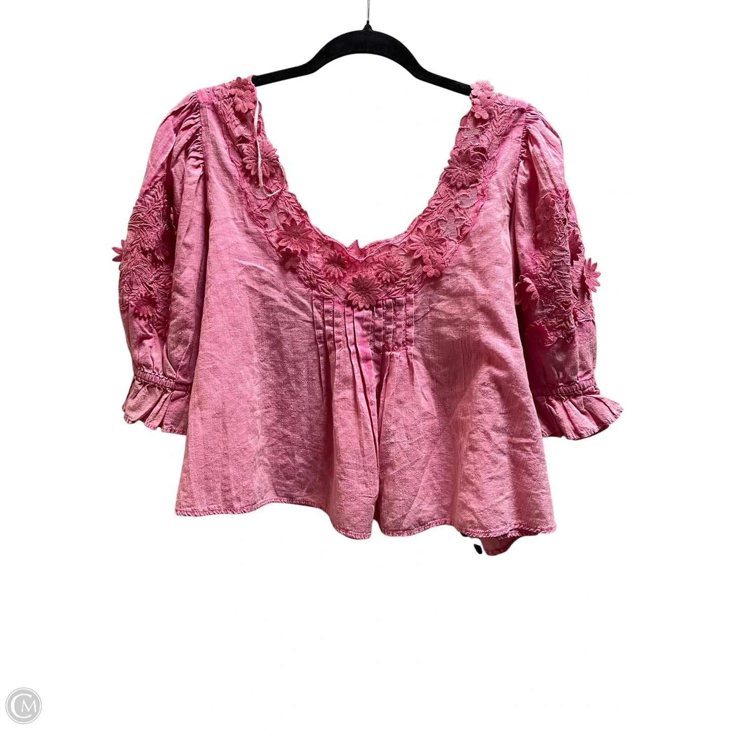 Top Short Sleeve By Free People In Pink, Size: S