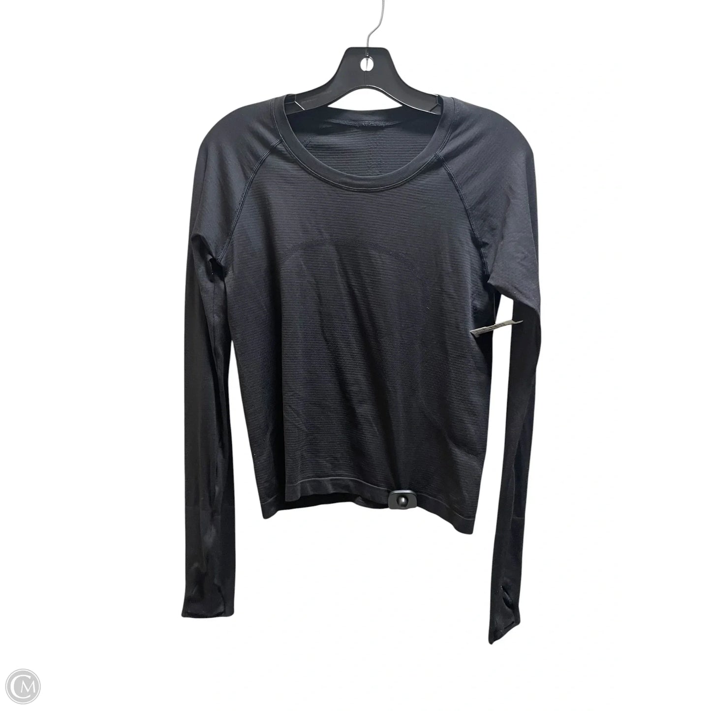 Athletic Top Long Sleeve Collar By Lululemon In Black, Size: 10