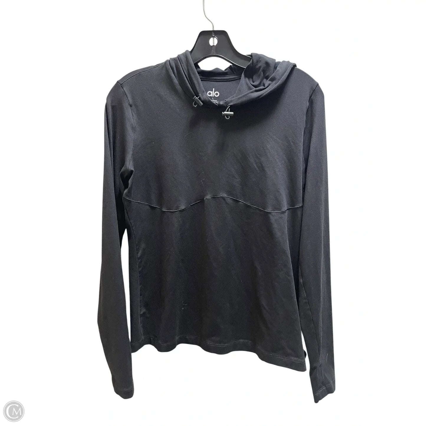 Athletic Top Long Sleeve Hoodie By Alo In Black, Size: L