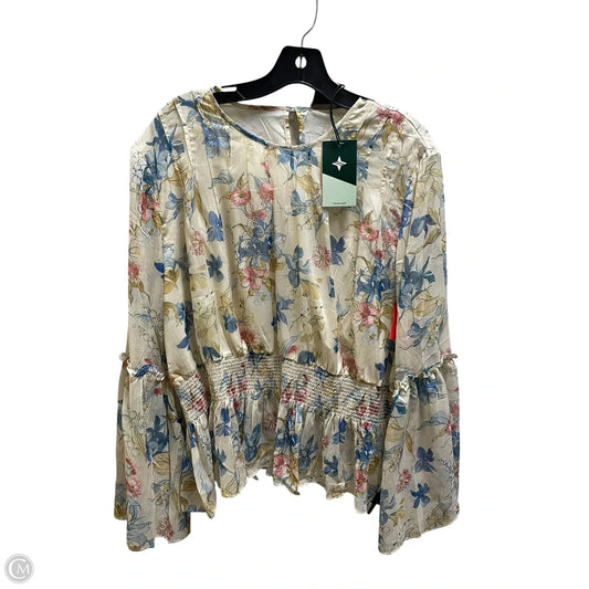 Top Long Sleeve Designer By Tuckernuck In Floral Print, Size: 1x