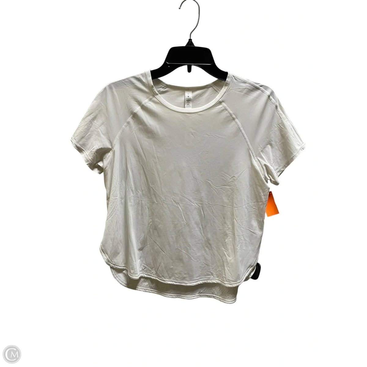 Athletic Top Short Sleeve By Lululemon In White, Size: 6