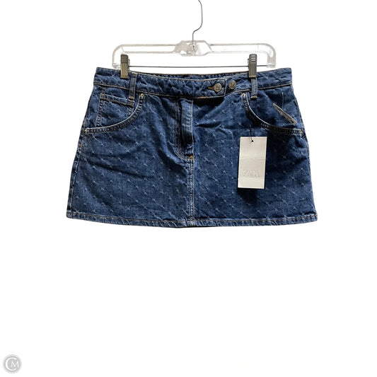 Skirt Mini & Short By Zara In Blue Denim, Size: L