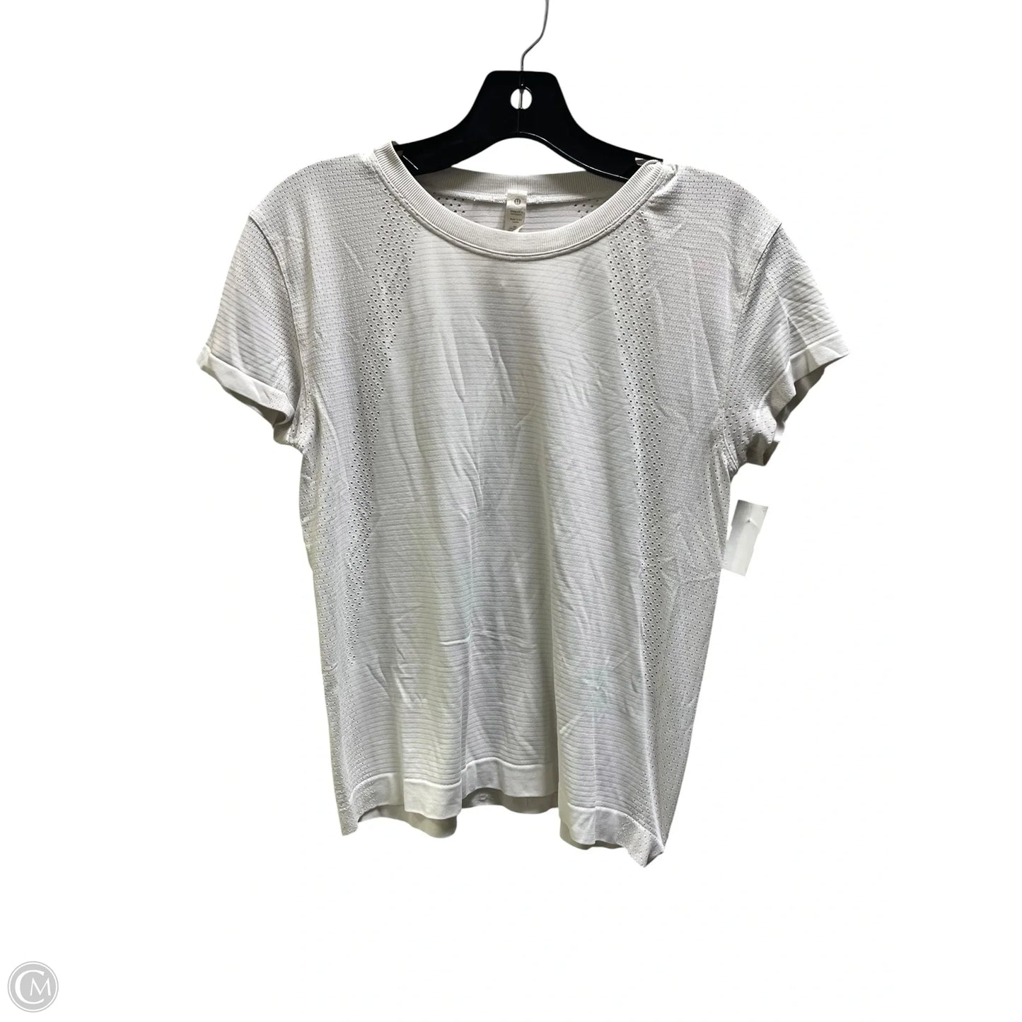 Athletic Top Short Sleeve By Lululemon In White, Size: 6