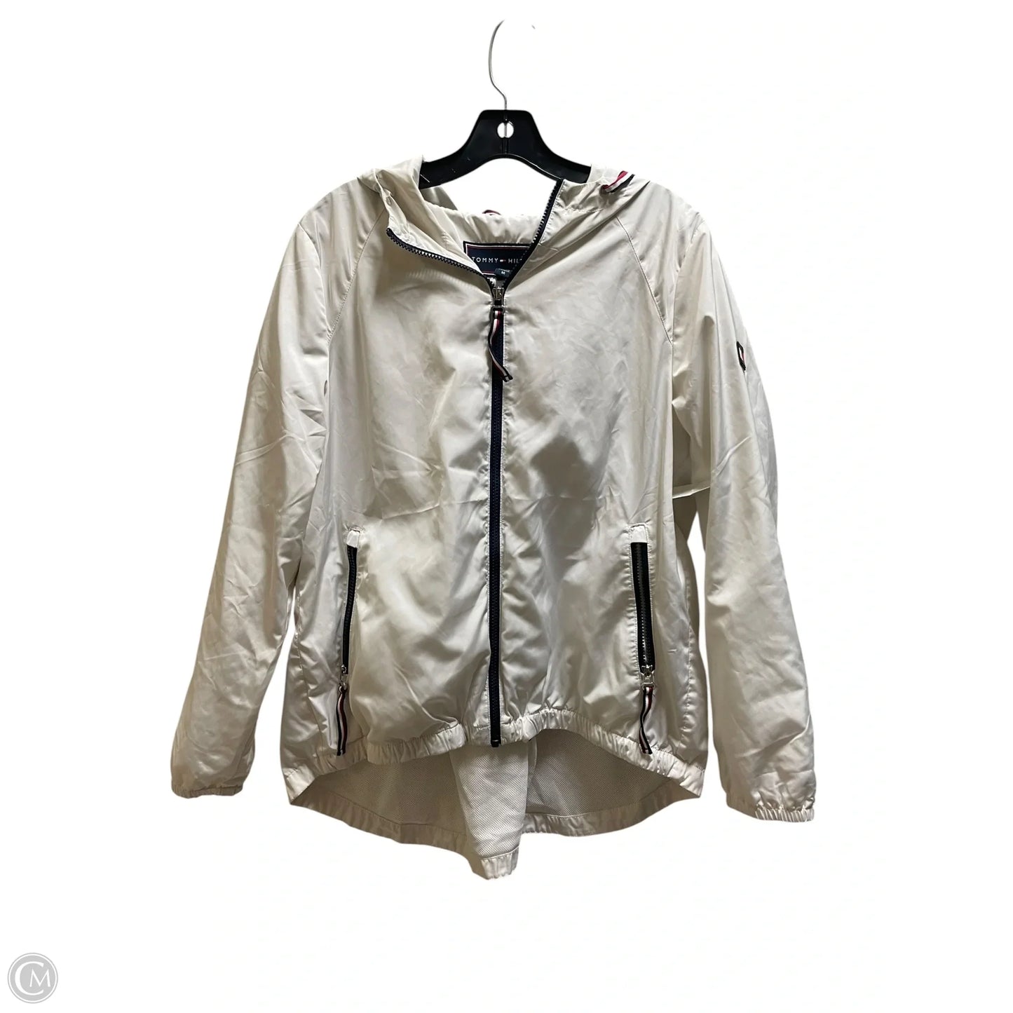 Athletic Jacket By Tommy Hilfiger In White, Size: M