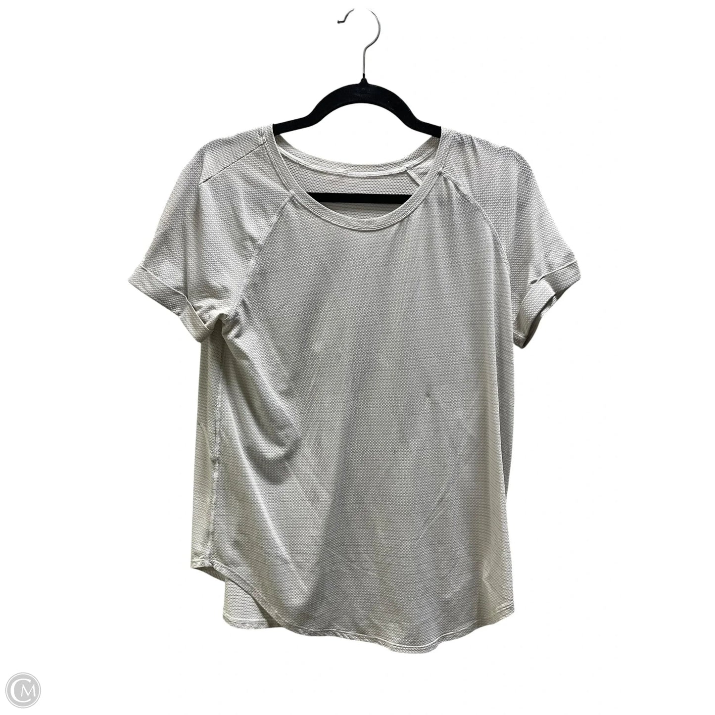 Athletic Top Short Sleeve By Lululemon In White, Size: 6