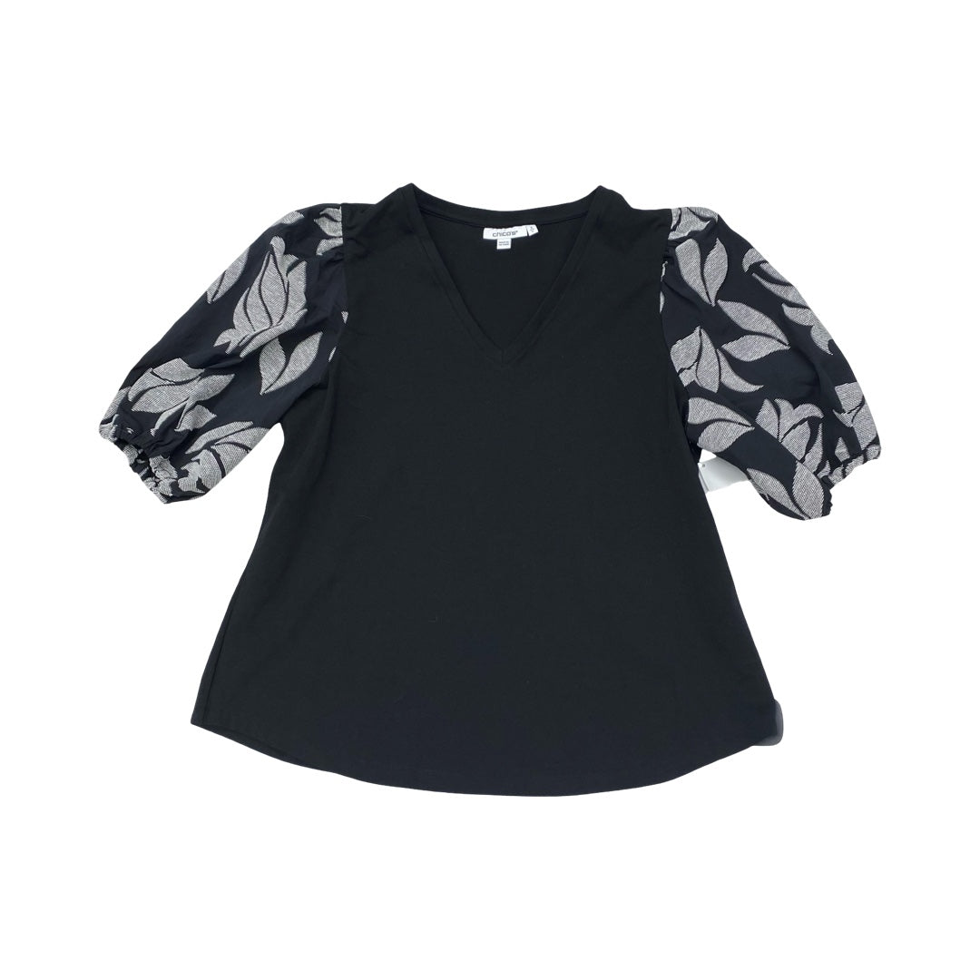 Top Ss By Chicos In Black & White, Size:L