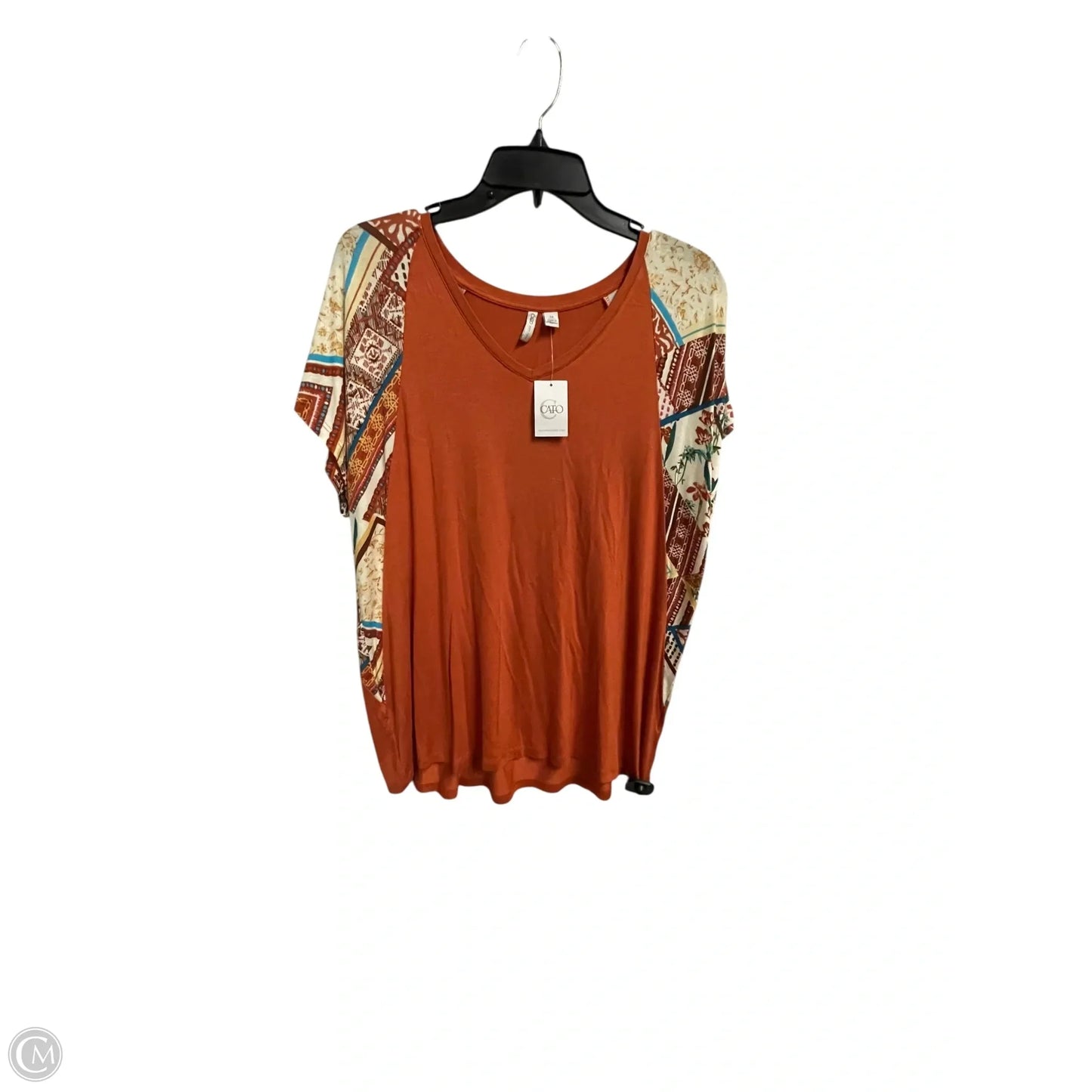 Top Short Sleeve By Cato In Orange, Size: M