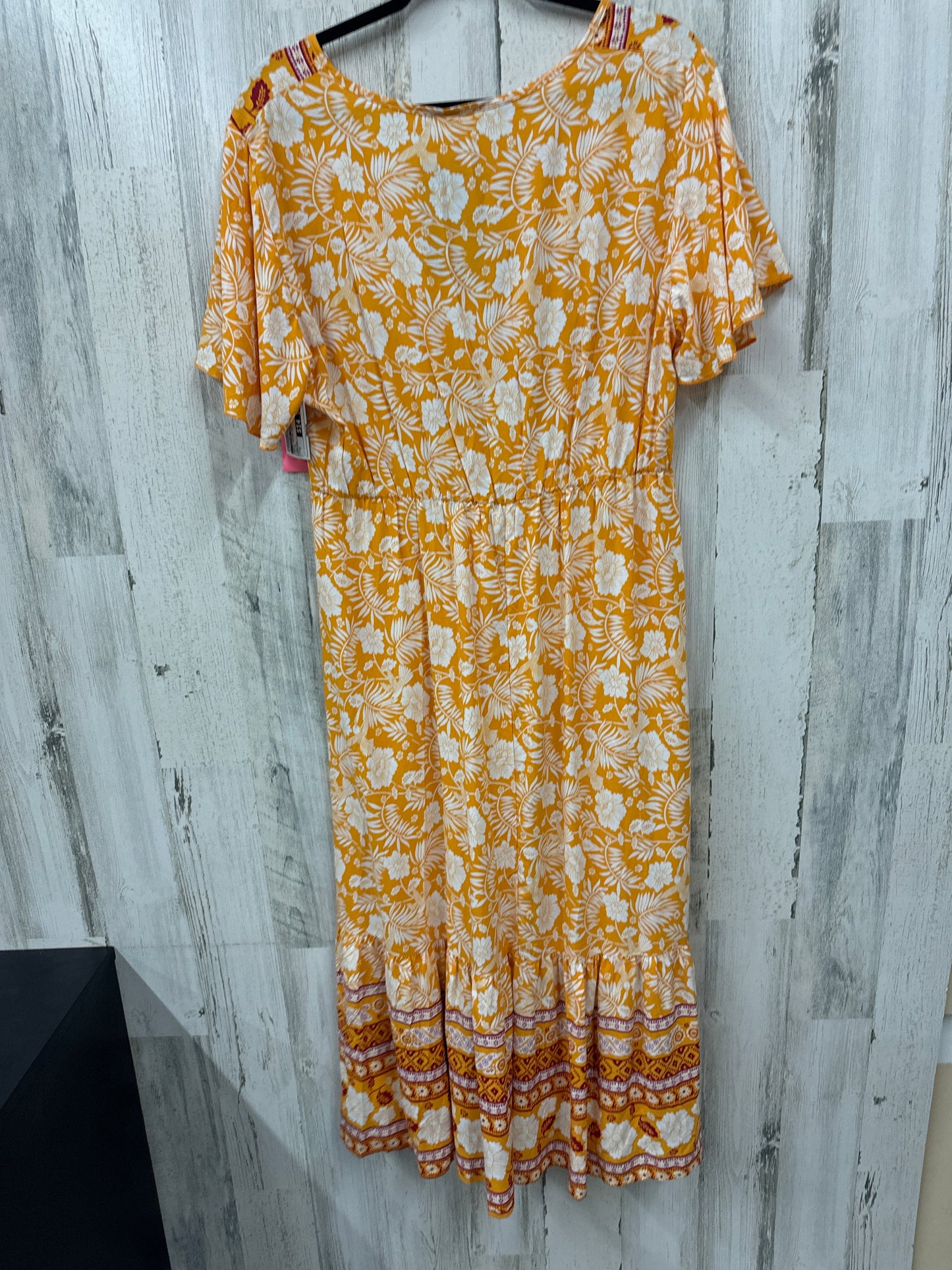 Yellow Dress Casual Maxi Clothes Mentor, Size S