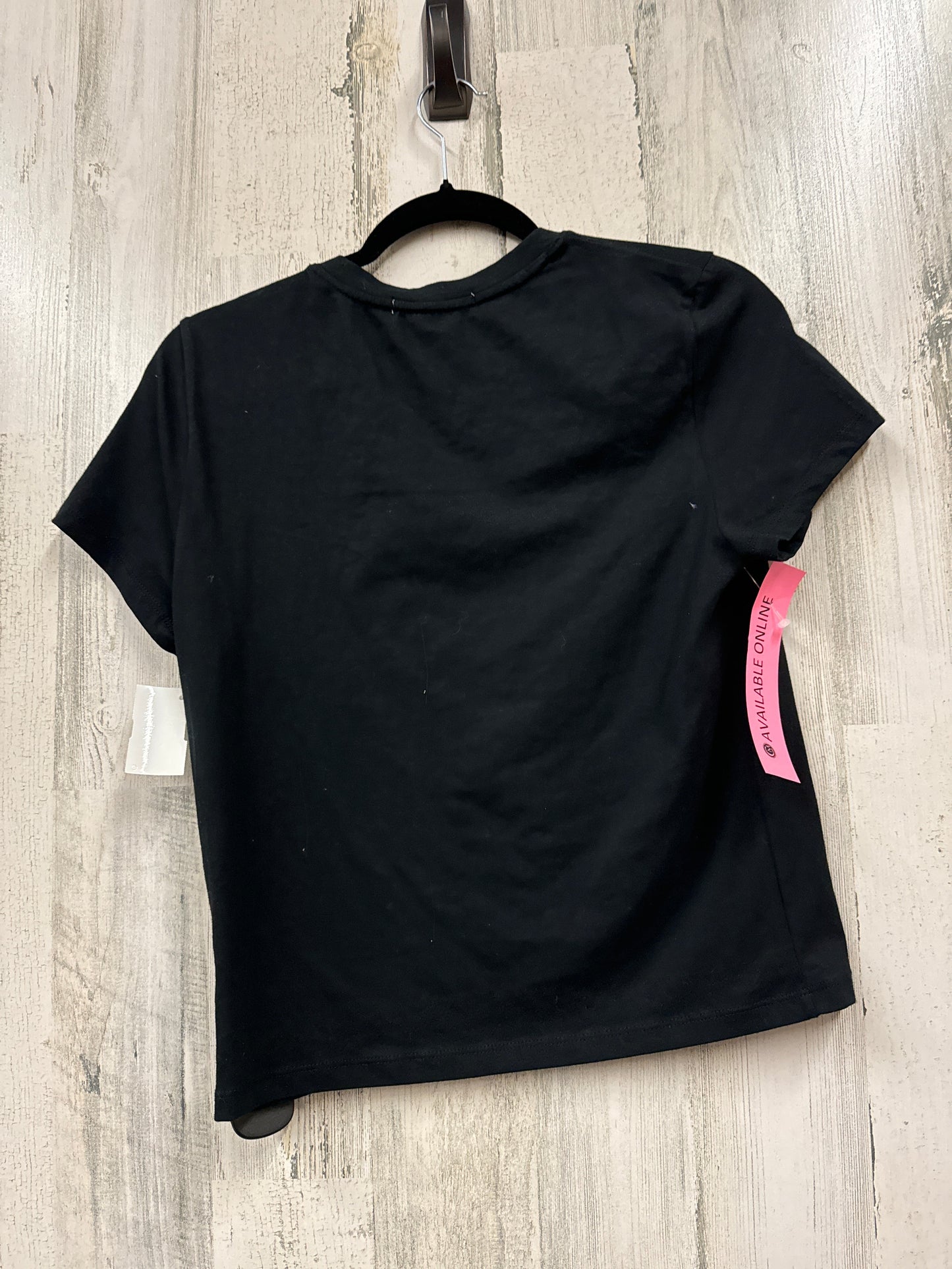 Black Top Short Sleeve Basic Clothes Mentor, Size L