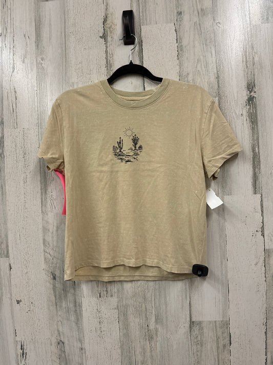 Tan Top Short Sleeve Basic Clothes Mentor, Size Xl