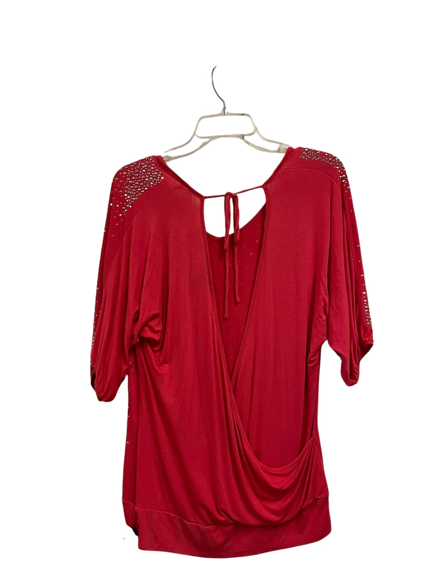 Top Short Sleeve By Bke In Red, Size: M