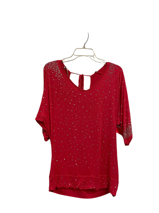 Top Short Sleeve By Bke In Red, Size: M