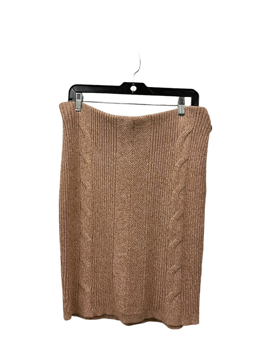 Skirt Midi By Express In Brown, Size: Xl