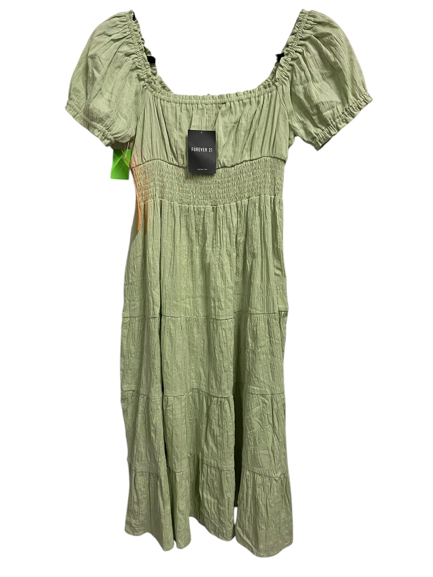 Dress Casual Midi By Forever 21 In Green, Size: S