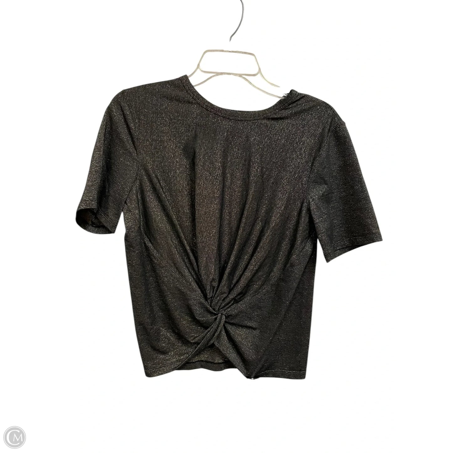 Athletic Top Short Sleeve By Lululemon In Black & Gold, Size: 4
