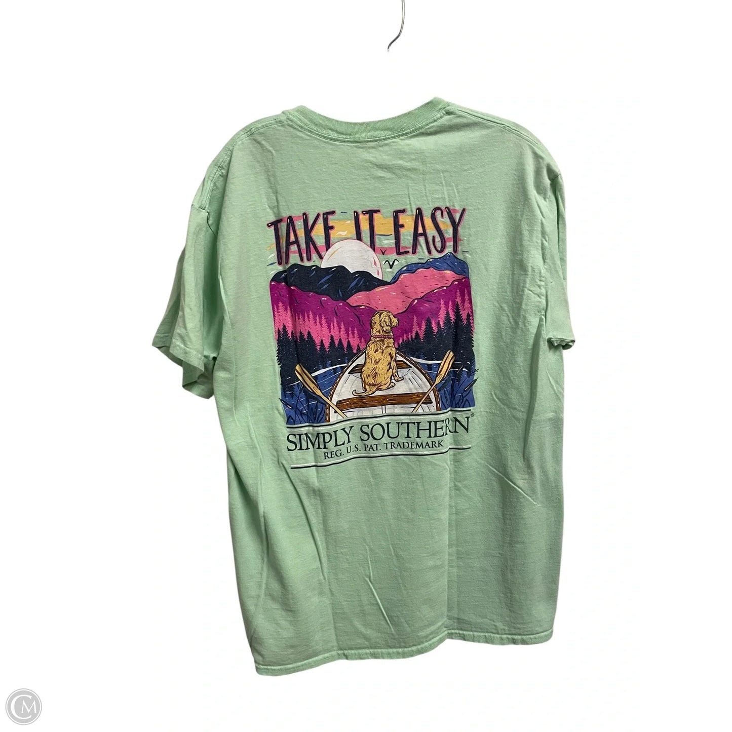 Top Short Sleeve Basic By Simply Southern In Green, Size: L