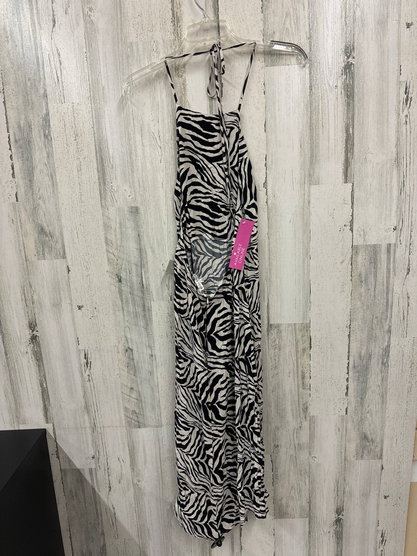 Zebra Print Dress Casual Short Moon River, Size L