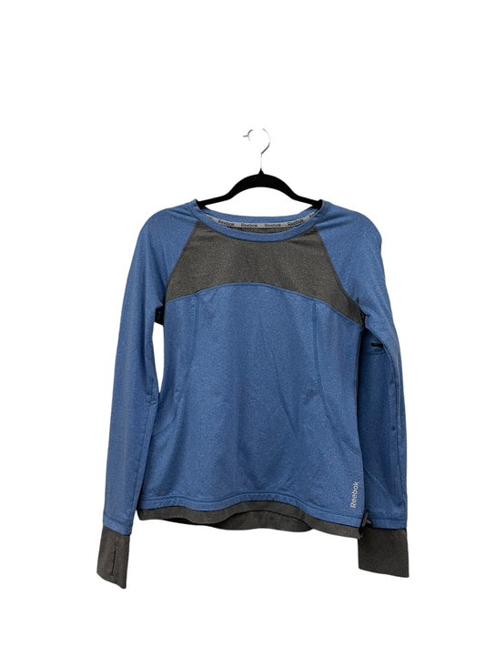 Athletic Top Long Sleeve Crewneck By Reebok In Blue, Size: S