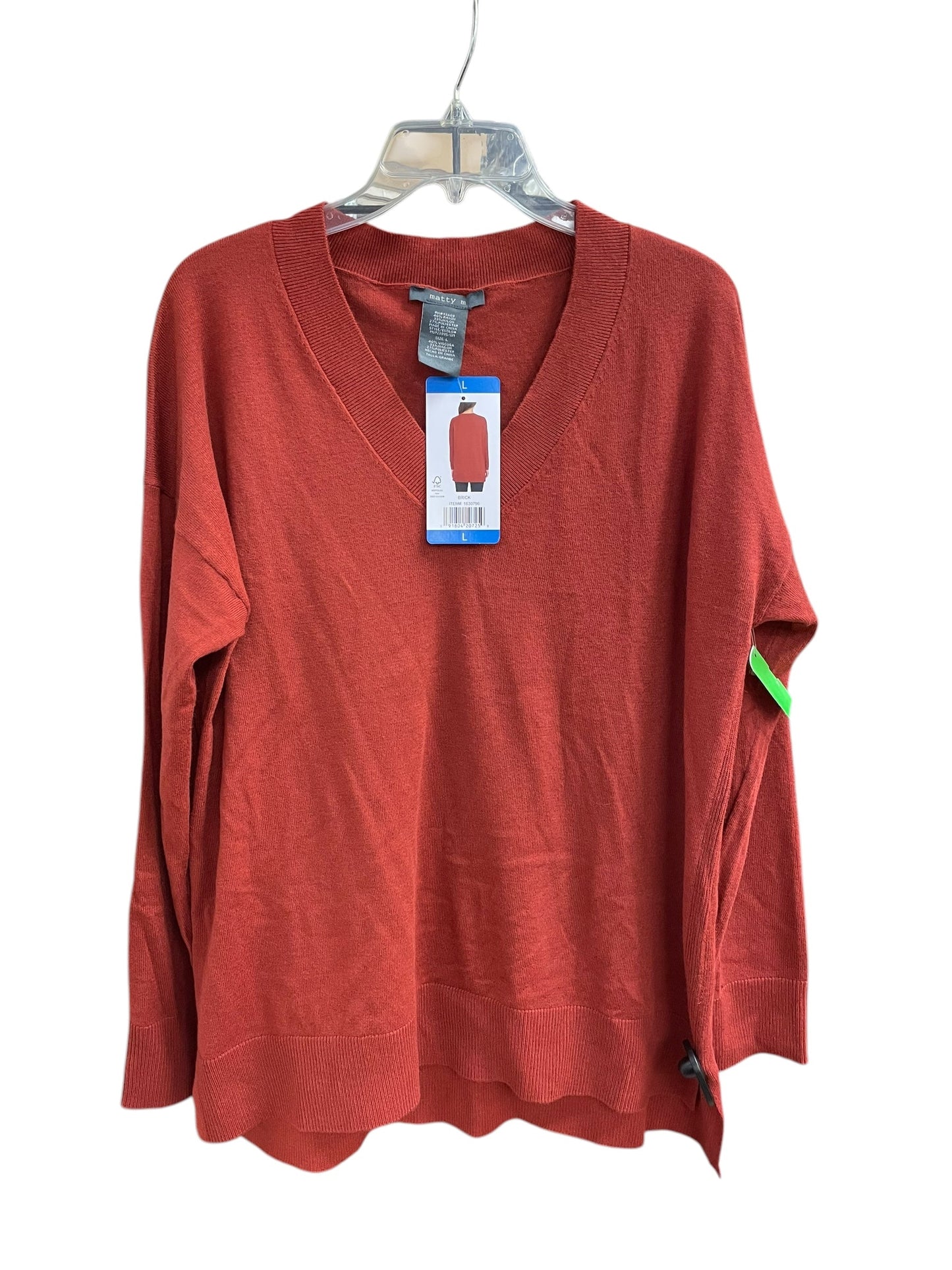 Sweater By Matty M In Red, Size: L