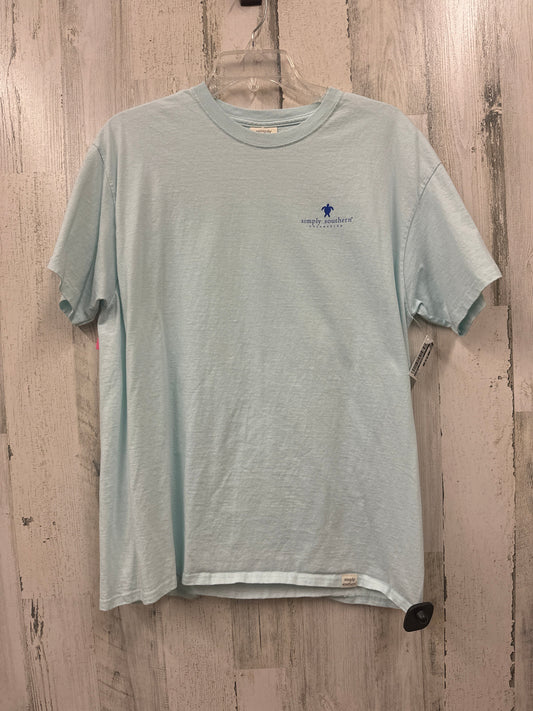 Blue Top Short Sleeve Simply Southern, Size L