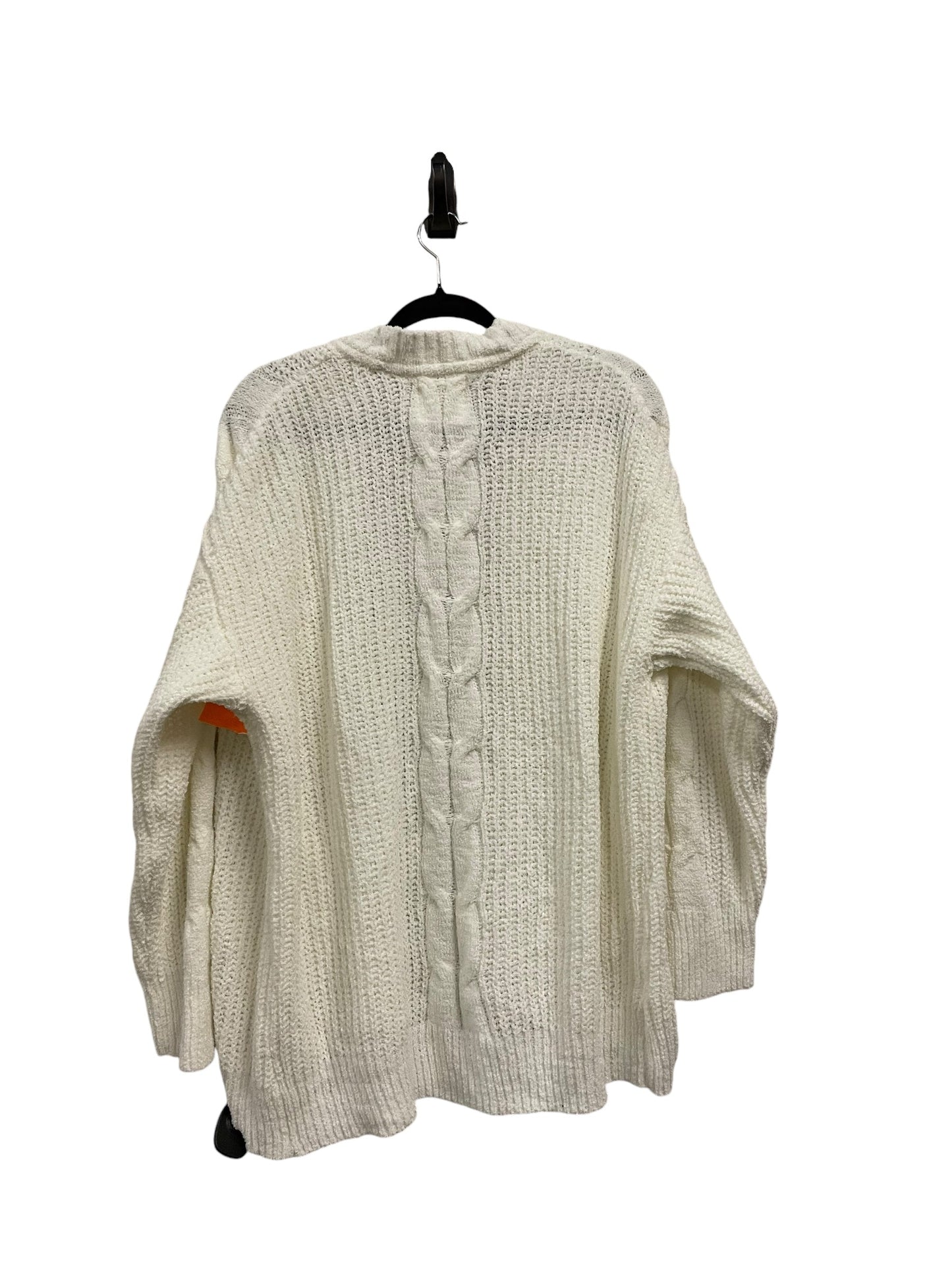 Sweater Cardigan By Ultra Flirt In White, Size: 2x