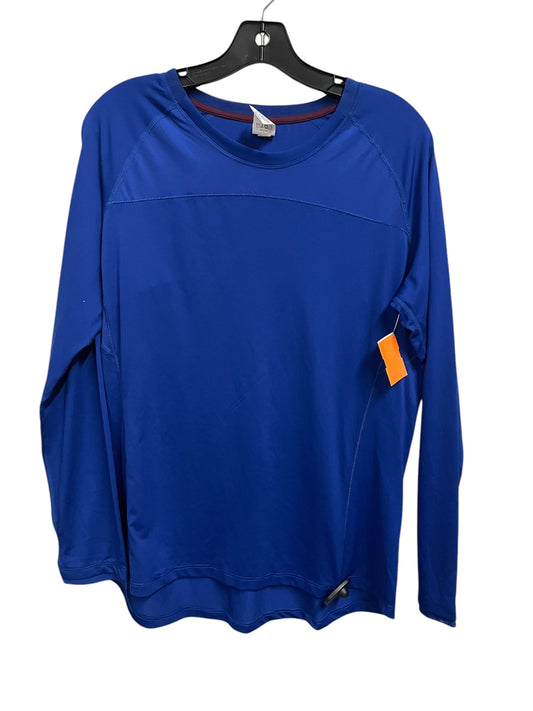 Athletic Top Long Sleeve Crewneck By Champion In Blue, Size: L