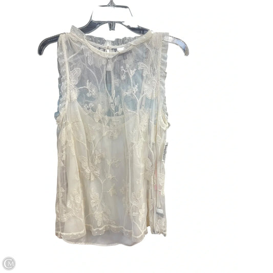 Top Sleeveless By Who What Wear In Cream, Size: M