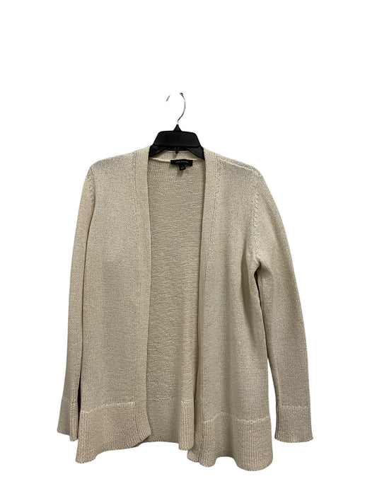 Sweater Cardigan By Ann Taylor In Beige, Size: L