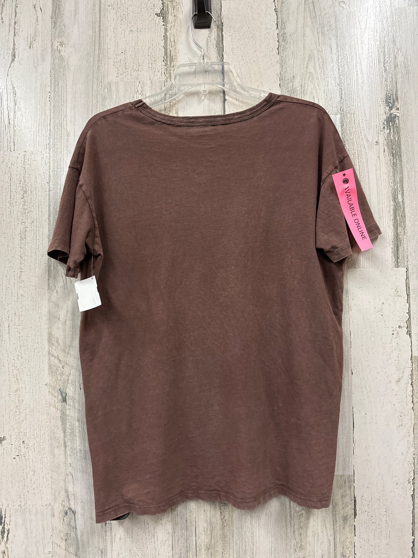 Brown Top Short Sleeve Basic Aerie, Size Xs