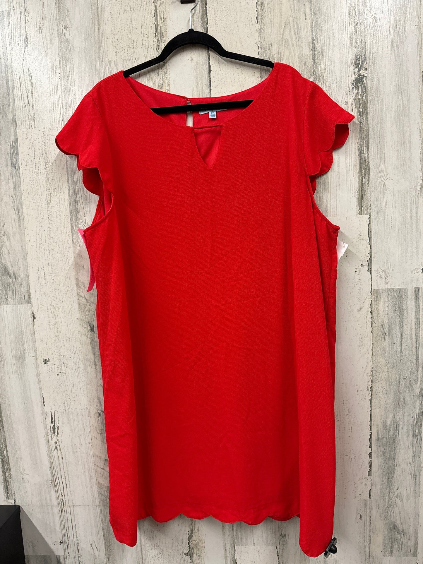 Red Dress Casual Midi She + Sky, Size 2x