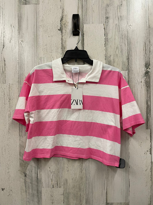 Top Short Sleeve By Zara In Pink, Size: S