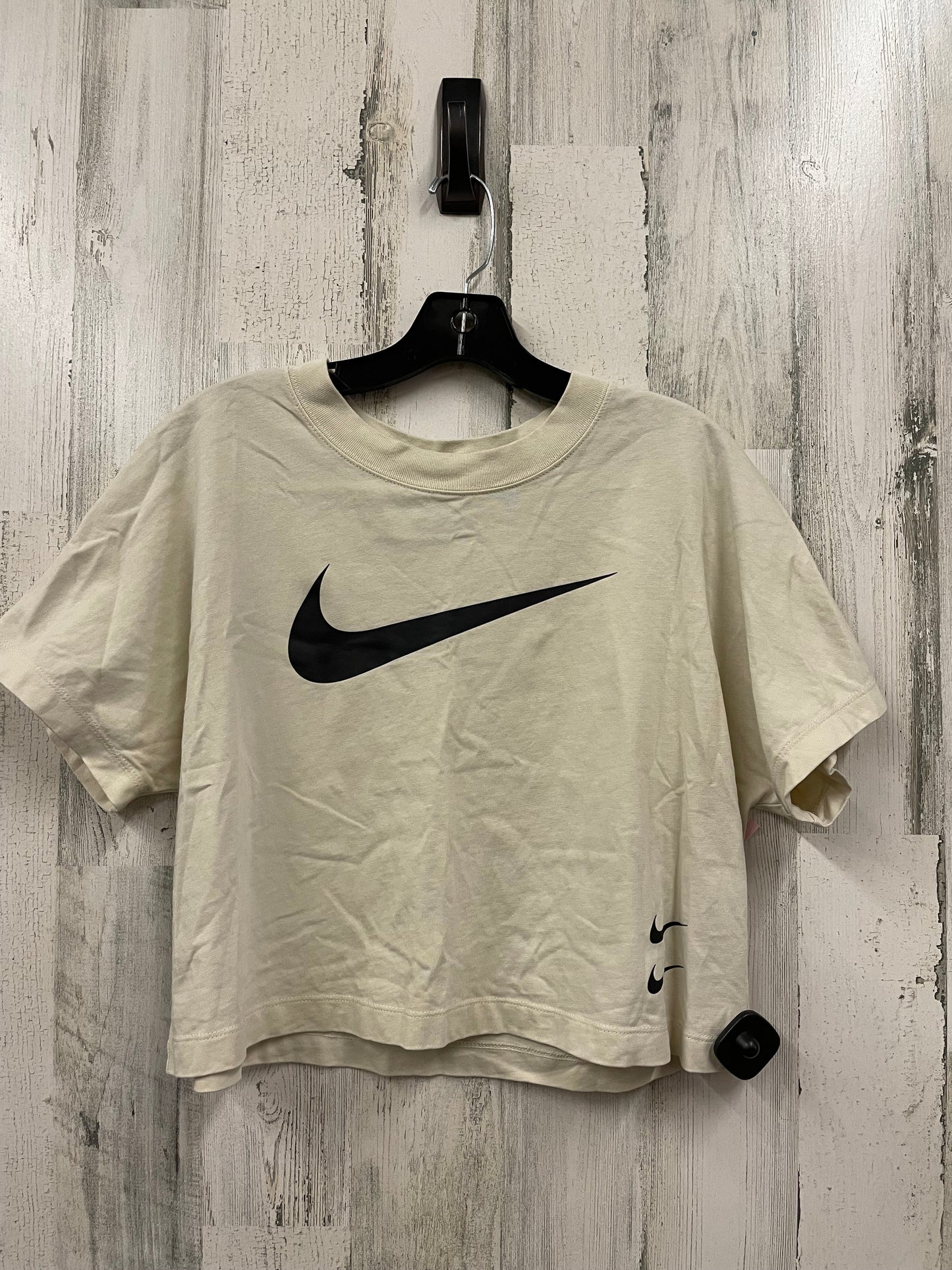 Athletic Top Short Sleeve By Nike Apparel In Tan, Size: L