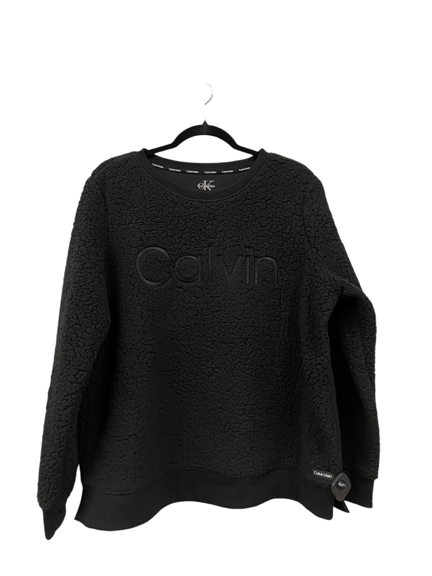 Sweatshirt Crewneck By Calvin Klein In Black, Size: L