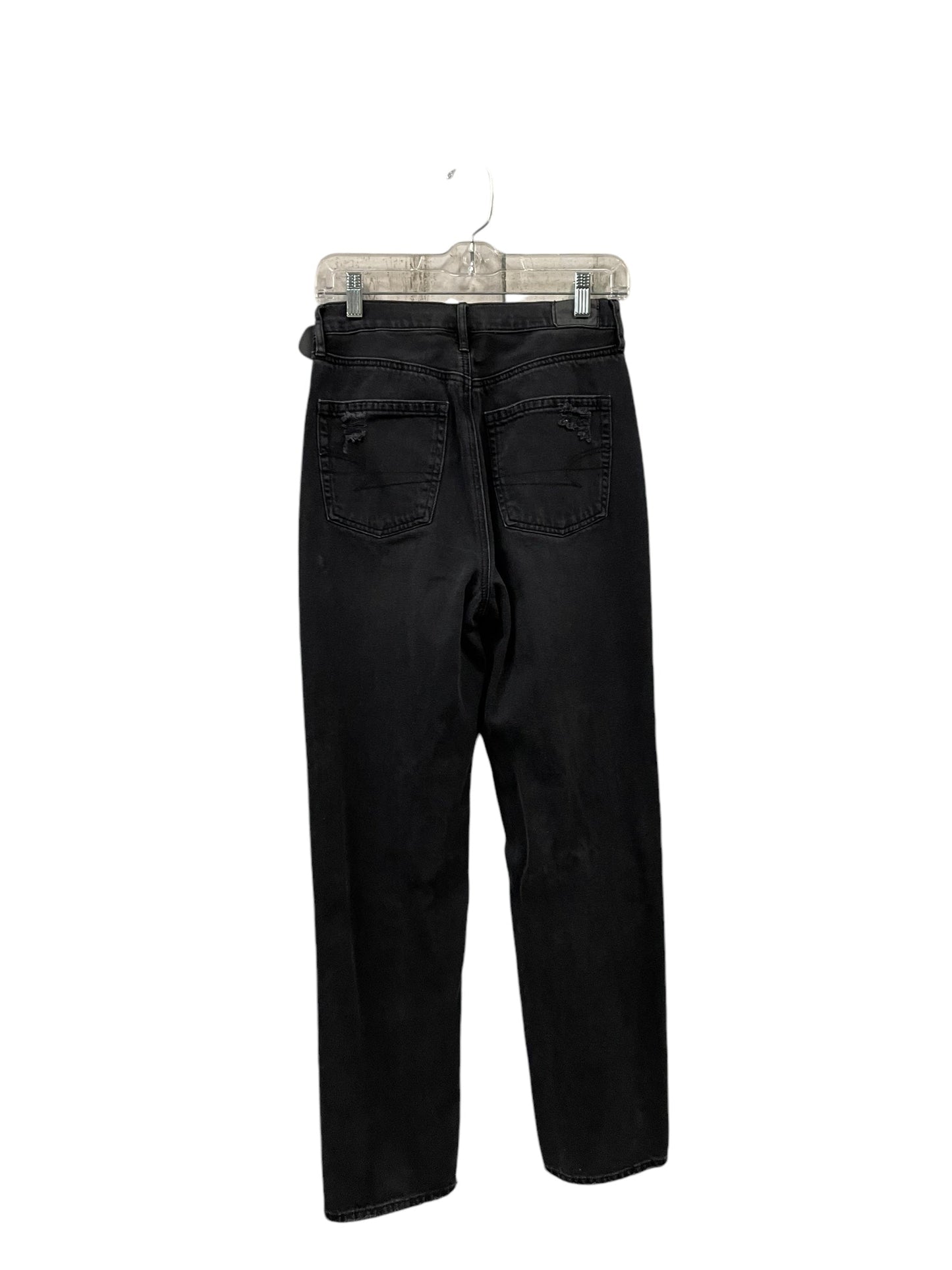 Jeans Boyfriend By American Eagle In Black Denim, Size: 4