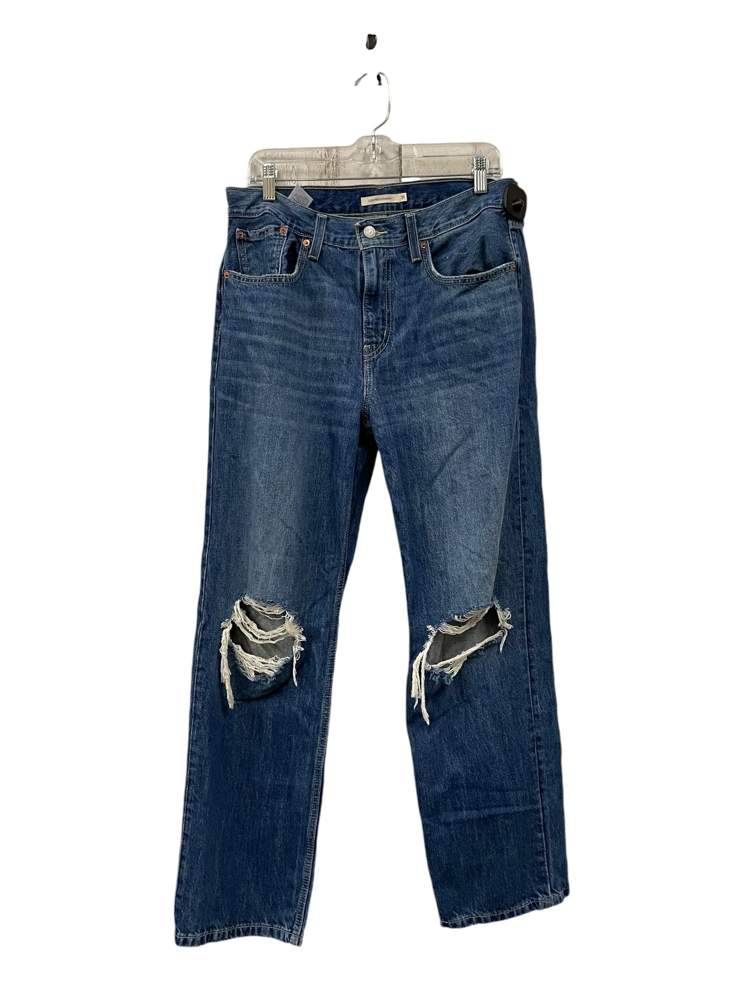 Jeans Straight By Levis In Blue Denim, Size: 12