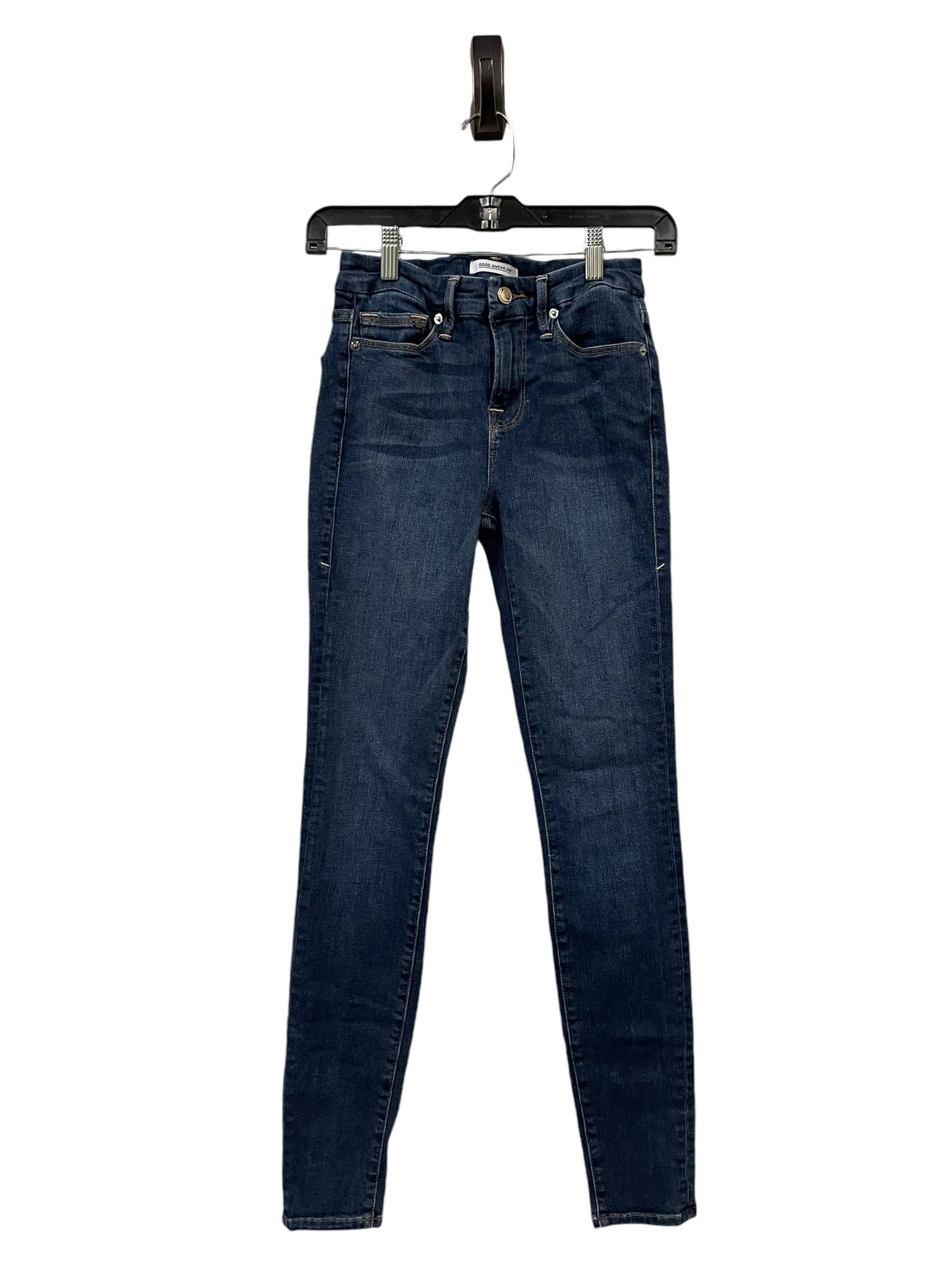 Jeans Skinny By Good American In Blue Denim, Size: 2