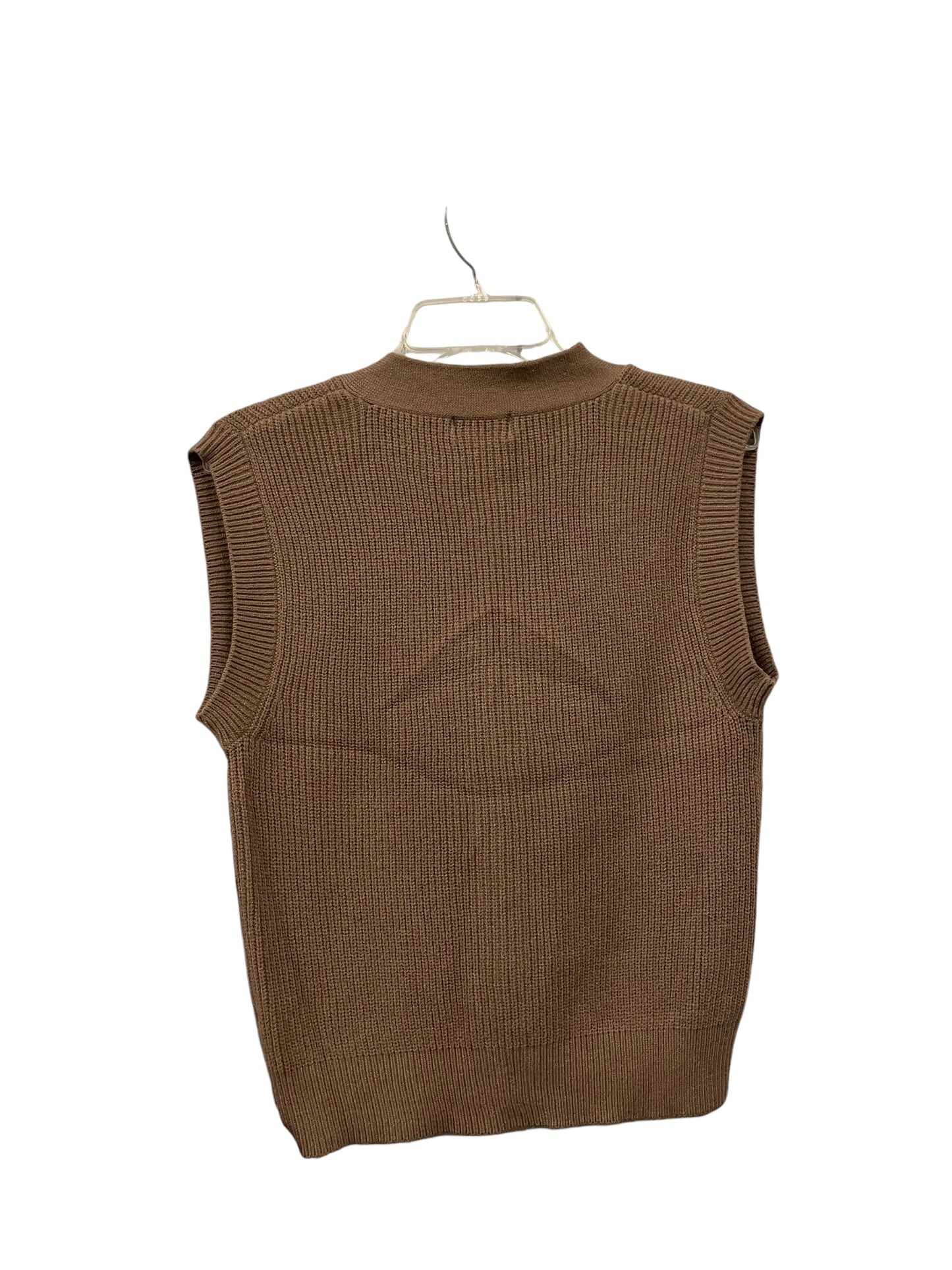 Vest Sweater By Poof In Brown, Size: M