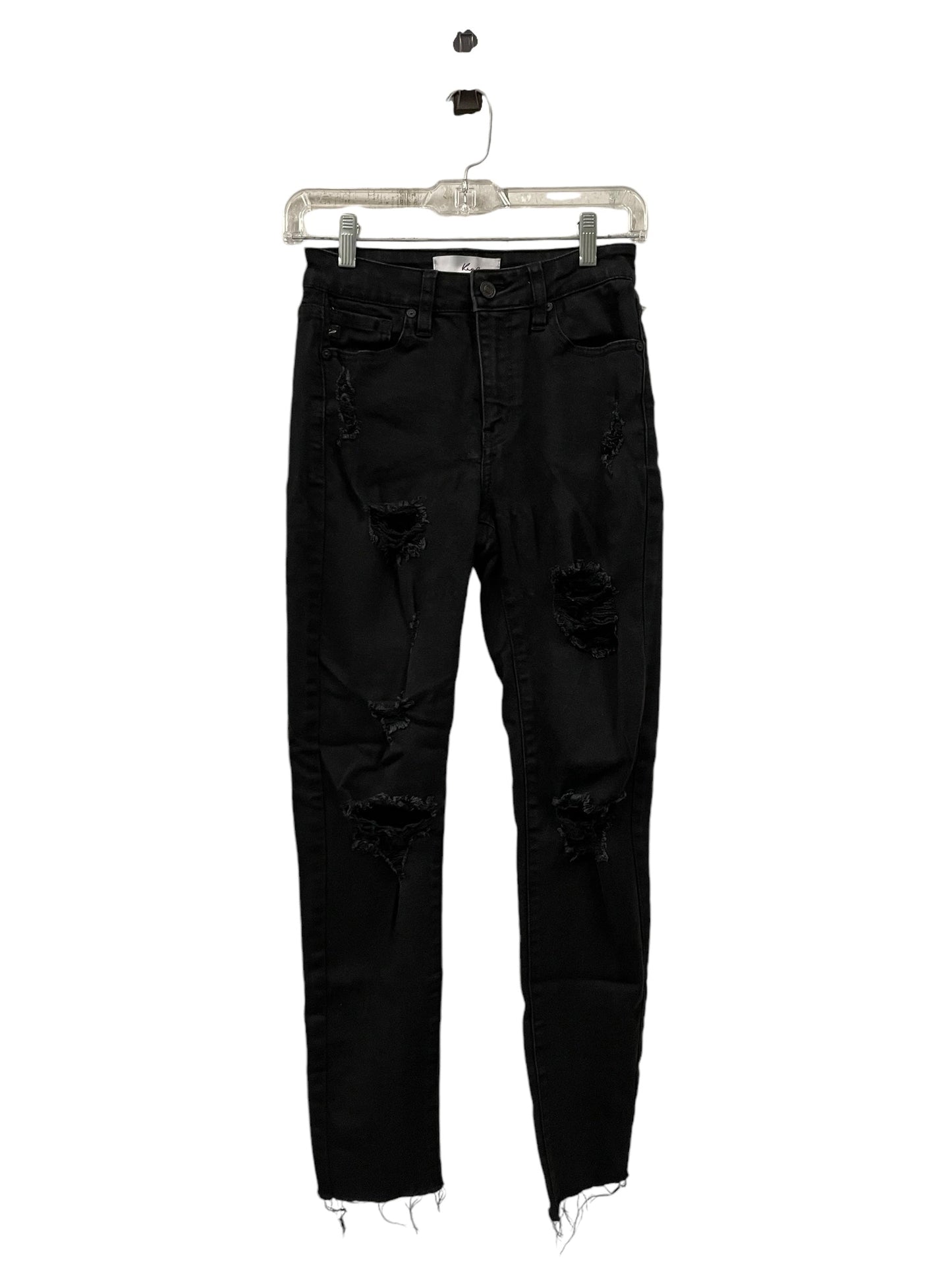 Jeans Skinny By Kancan In Black Denim, Size: 0