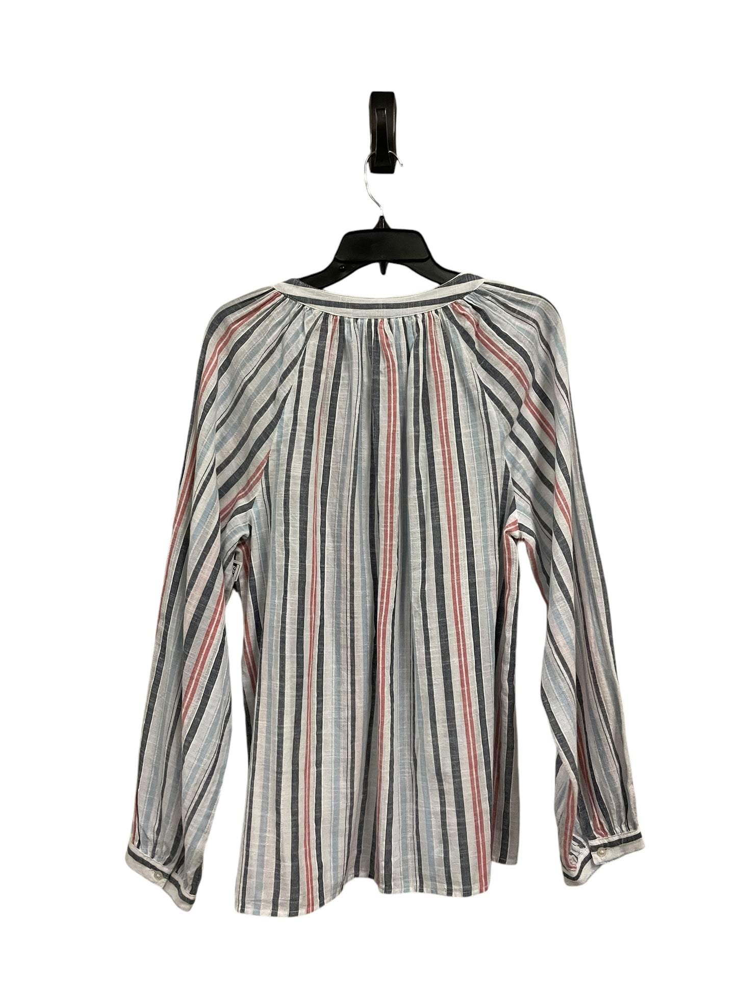 Top Long Sleeve By Time And Tru In Striped Pattern, Size: L