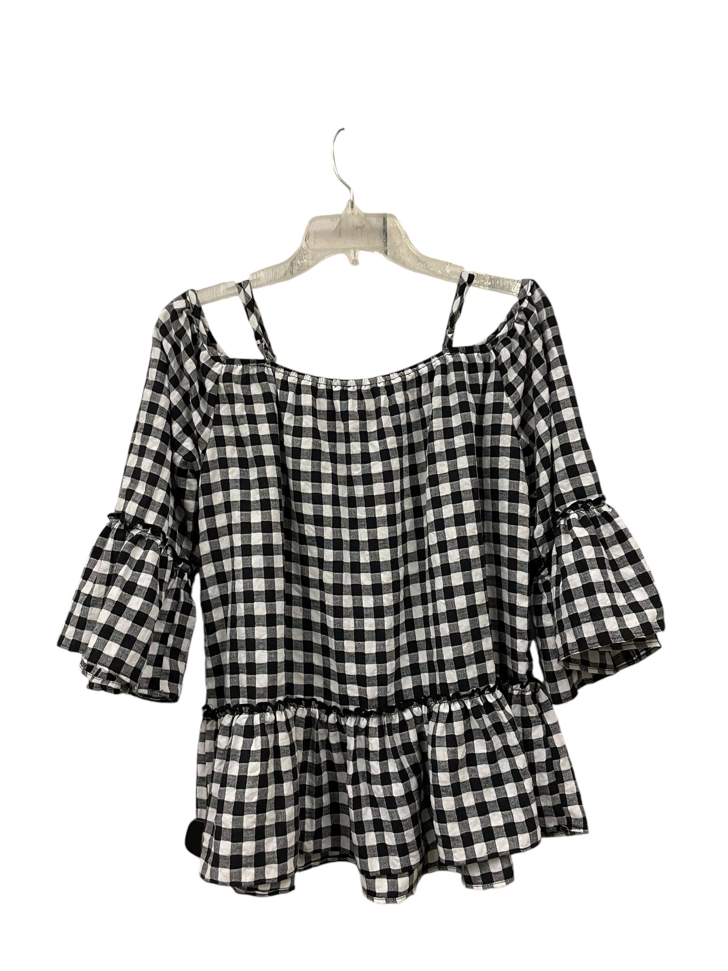 Top Long Sleeve By Caution To The Wind In Checkered Pattern, Size: S