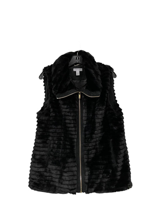 Vest Faux Fur & Sherpa By Calvin Klein In Black, Size: M