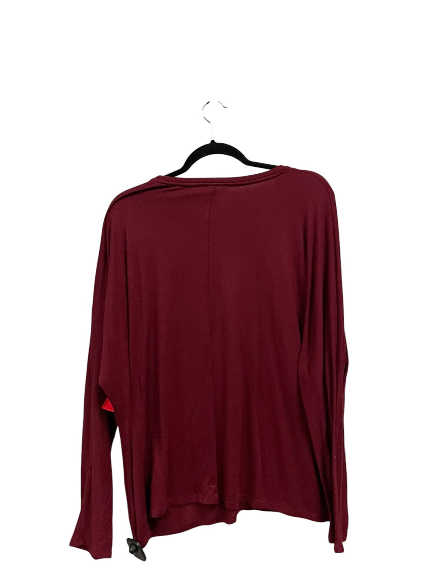 Top Long Sleeve Basic By Time And Tru In Red, Size: L