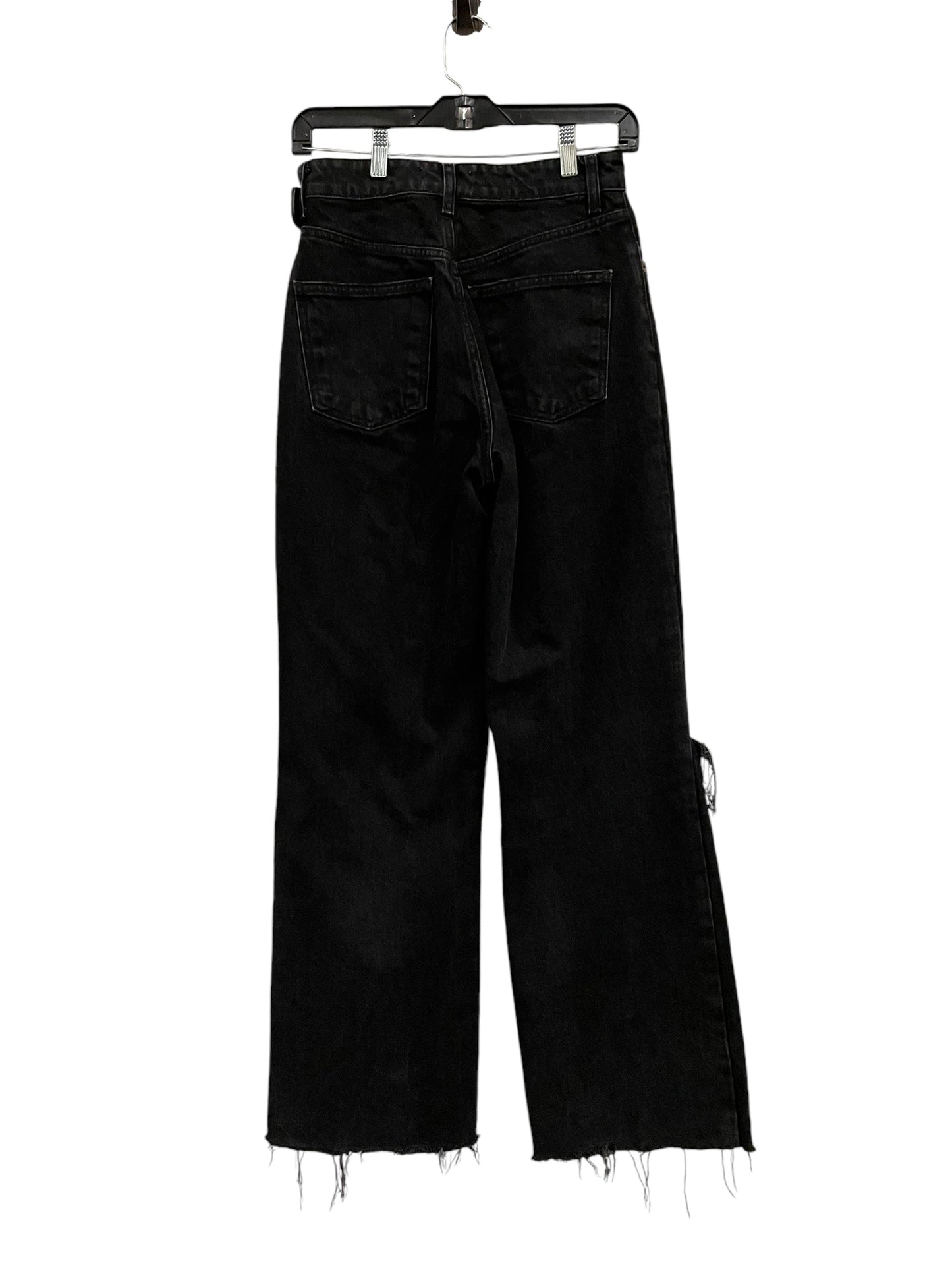 Jeans Wide Leg By Zara In Black Denim, Size: 4