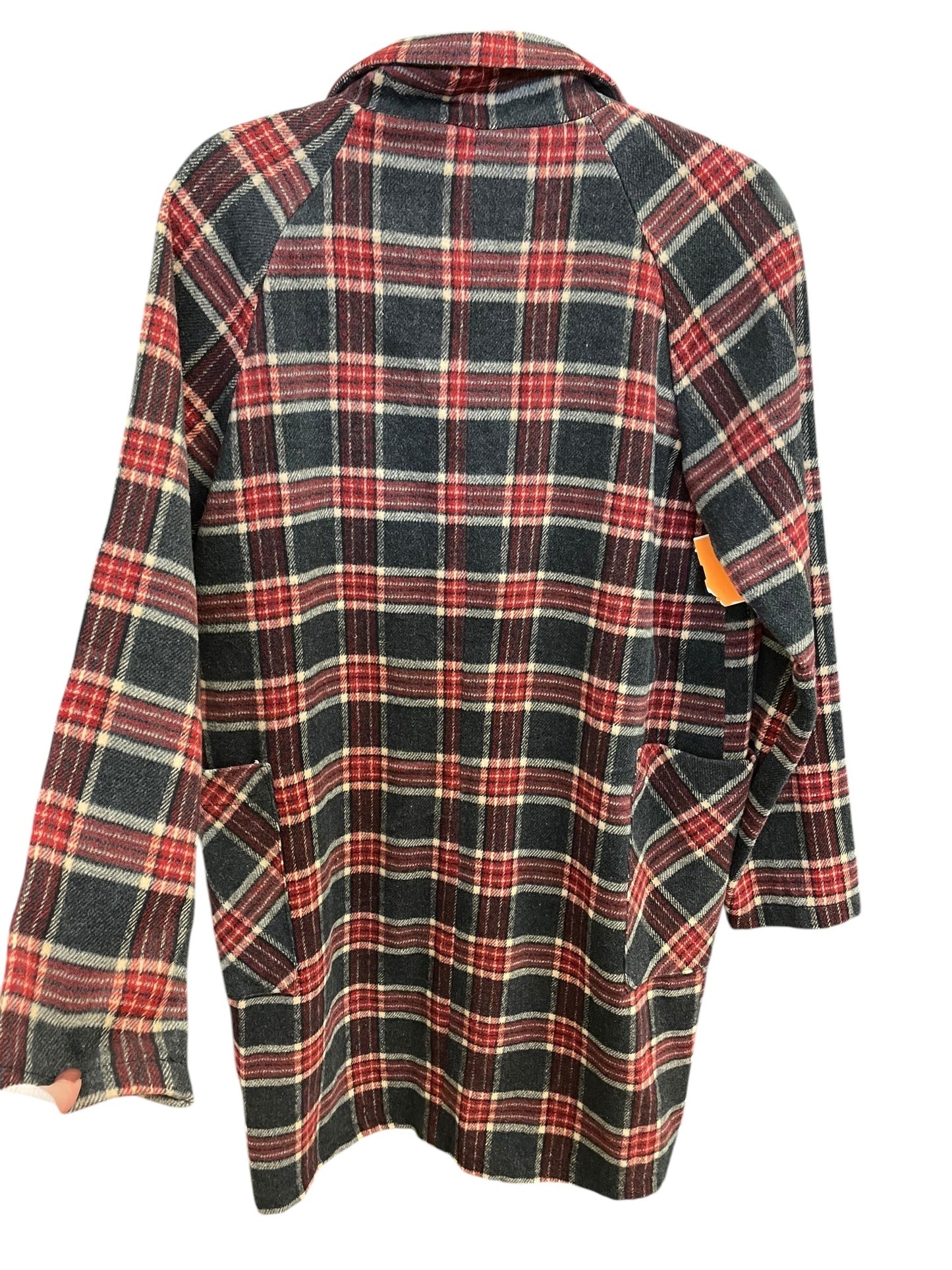 Jacket Shirt By Active Usa In Plaid Pattern, Size: S