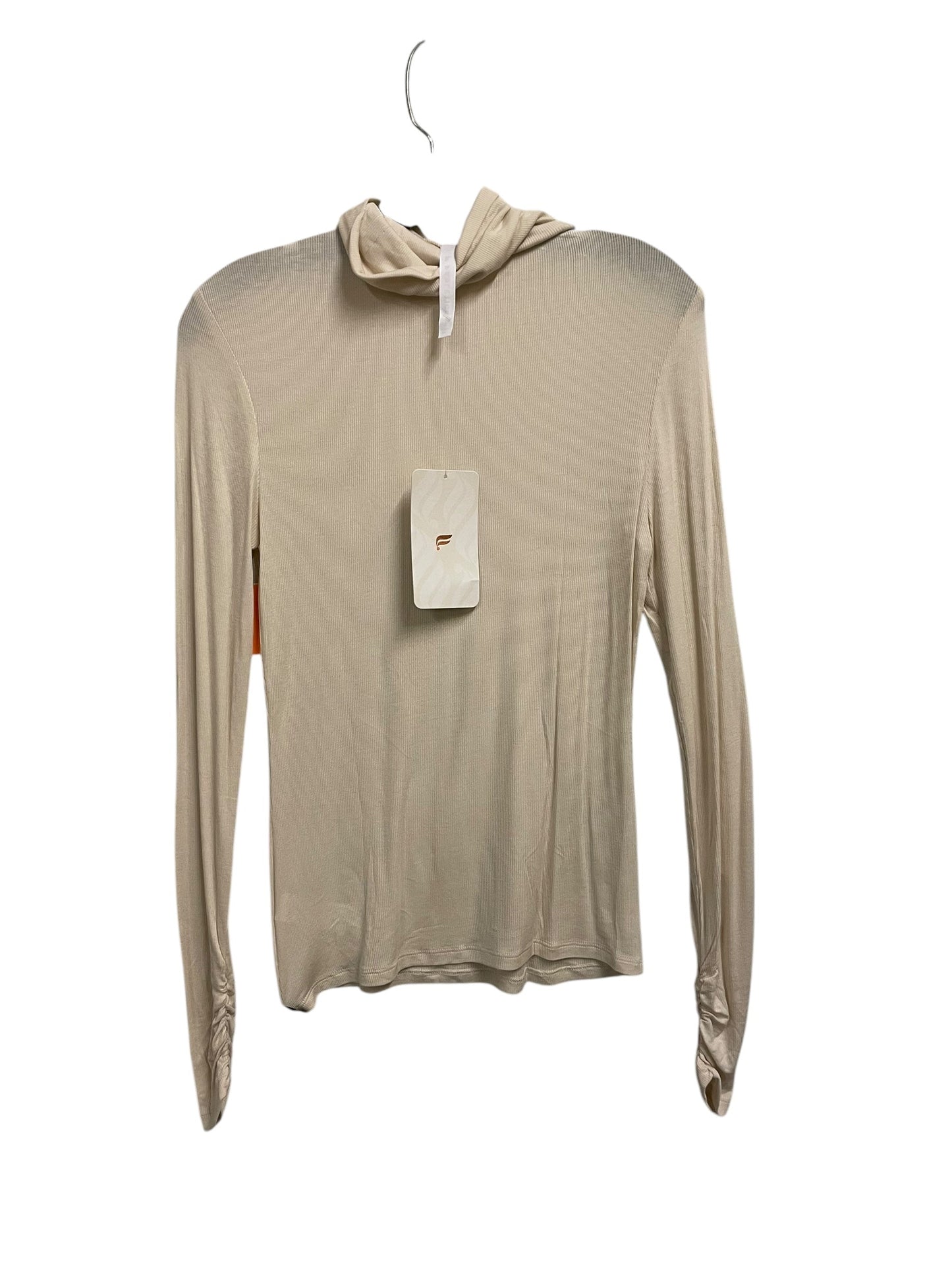 Athletic Top Long Sleeve Collar By Fabletics In Tan, Size: S