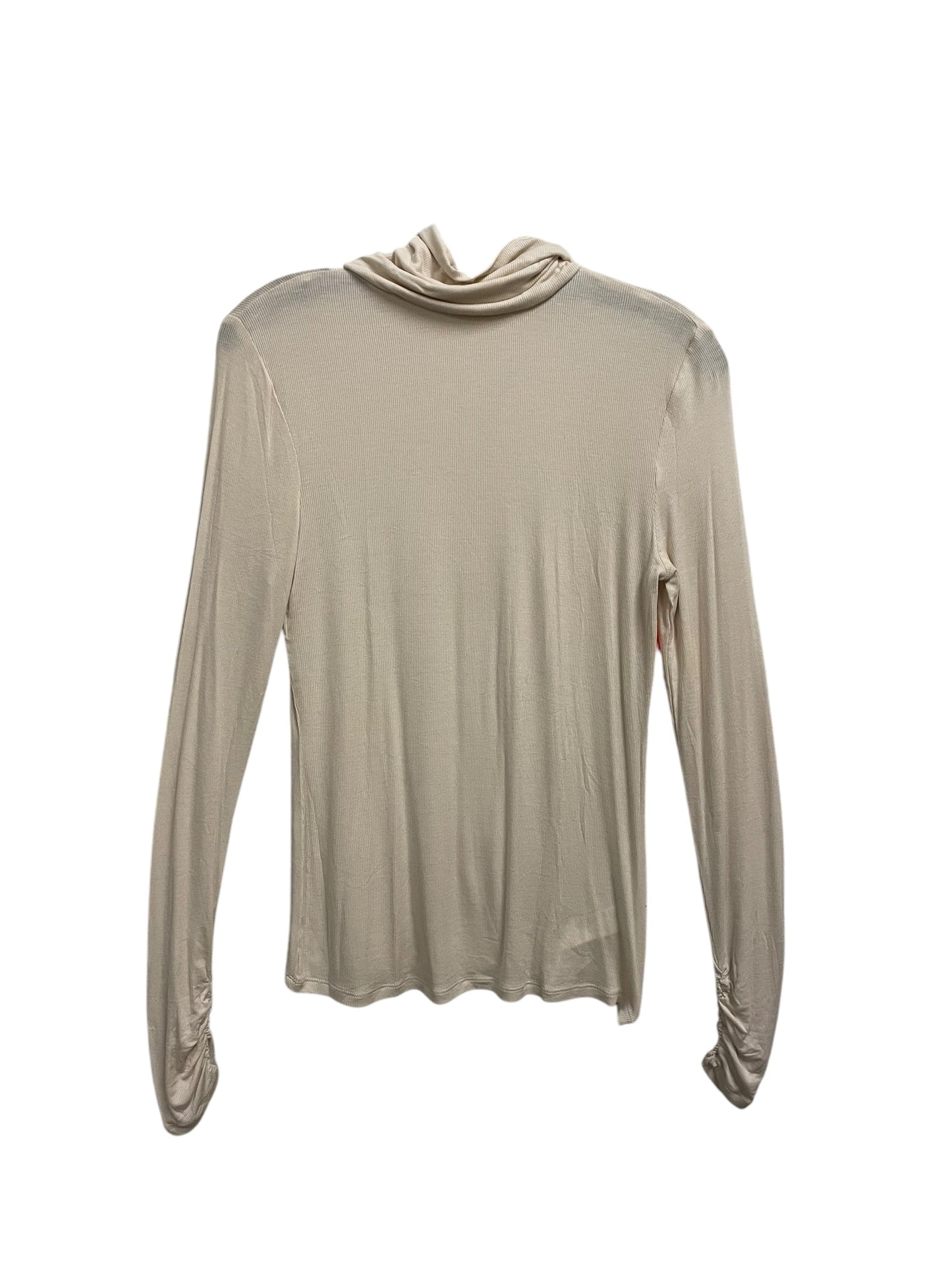 Athletic Top Long Sleeve Collar By Fabletics In Tan, Size: S