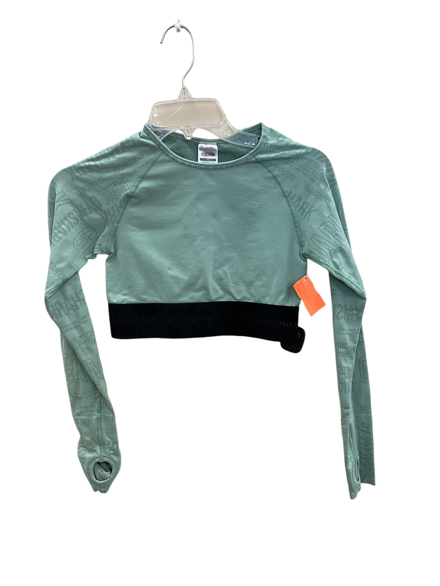 Athletic Top Long Sleeve Crewneck By Gym Shark In Green, Size: S